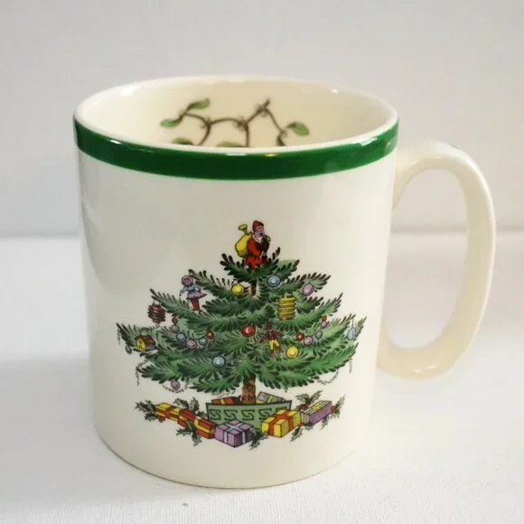 Pair Of Spode Christmas Tree Mugs Made In England Spode Christmas Tree Series - Picture 2 of 7